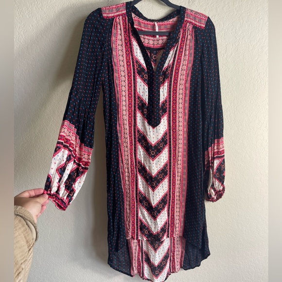 Free People Peace Maker Long Sleeve Mini Dress Size Small - Picture 2 of 7